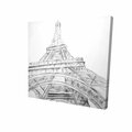 Begin Home Decor 12 x 12 in. Eiffel Tower Sketch Black & White-Print on Canvas 2080-1212-AR1